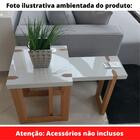 Mesa De Apoio Zurique Univ 70 Cm Tampo Madeira Branco Base Ma