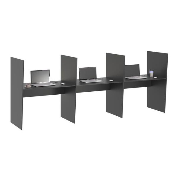 Mesa De Atendimento 3 Lugar Iron Preto Onix
