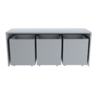 Mesa De Atividades Infantil 116x37cm Com 3 Baús  Branco