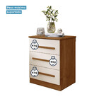 Mesa De Cabeceira 03 Gavetas Império Benetil Cinamomo-off Whi