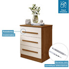 Mesa De Cabeceira 03 Gavetas Império Benetil Cinamomo-off Whi