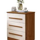 Mesa De Cabeceira 03 Gavetas Império Benetil Cinamomo-off Whi