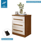 Mesa De Cabeceira 03 Gavetas Império Benetil Cinamomo-off Whi