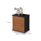 Mesa De Cabeceira 04 Gavetas Com Porta Joias Decor Preta/natu