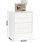 Mesa de Cabeceira 100% Mdf 2 Gavetas Meli Branco