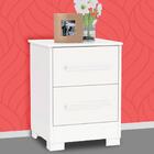 Mesa de Cabeceira 100% Mdf 2 Gavetas Meli Branco