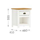 Mesa De Cabeceira 1 Gav Madeira Maciça 46 Cm 9100 Milani Store