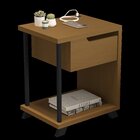 Mesa De Cabeceira 1 Gaveta 1 Nicho  Amêndoa Clean