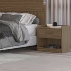 Mesa De Cabeceira 1 Gaveta 1 Nicho  Nogueira