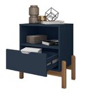 Mesa De Cabeceira 1 Gaveta 1 Nicho Antares  Azul Cobalto