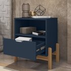 Mesa De Cabeceira 1 Gaveta 1 Nicho Antares  Azul Cobalto