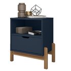 Mesa De Cabeceira 1 Gaveta 1 Nicho Antares  Azul Cobalto