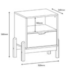 Mesa De Cabeceira 1 Gaveta 1 Nicho Antares  Cinza Pérola