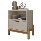 Mesa De Cabeceira 1 Gaveta 1 Nicho Antares  Off White