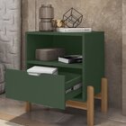 Mesa De Cabeceira 1 Gaveta 1 Nicho Antares  Verde Oliva