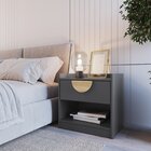 Mesa De Cabeceira 1 Gaveta 1 Nicho Ares Grafite