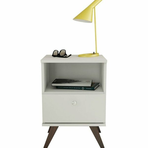 Mesa de Cabeceira 1 Gaveta 1 Nicho Com Pés Palito - Branco