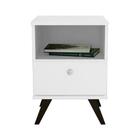 Mesa de Cabeceira 1 Gaveta 1 Nicho Com Pés Palito - Branco