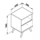 Mesa de Cabeceira 1 Gaveta 1 Nicho Com Pés Palito - Branco