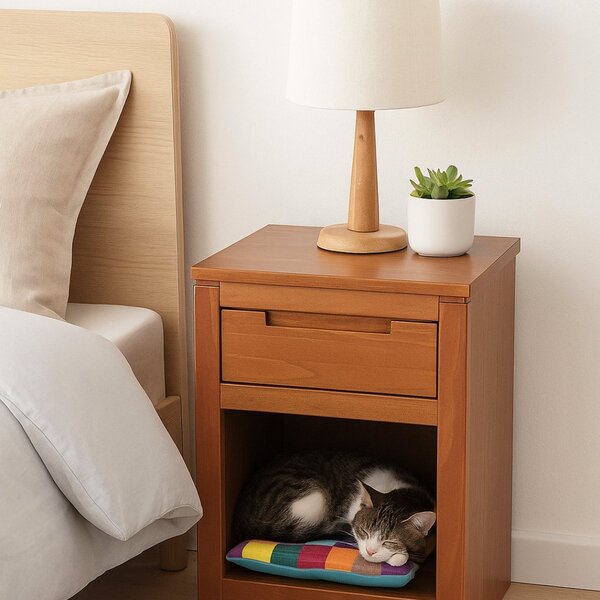 Mesa De Cabeceira 1 Gaveta 1 Nicho Madeira Maciça Madma Garapa