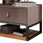 Mesa De Cabeceira 1 Gaveta 1 Nicho Sigma C14 Cinza Perola/noc