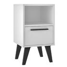 Mesa De Cabeceira 1 Gaveta Branco/pe Retro Preto Mdp 15mm