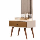 Mesa De Cabeceira 1 Gaveta Com Espelho Perola/nature 70012 -