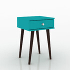 Mesa de Cabeceira 1 Gaveta Com Pés De Madeira Retrô - Rústico