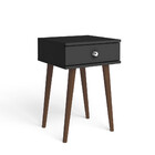 Mesa de Cabeceira 1 Gaveta Com Pés De Madeira Retrô - Rústico