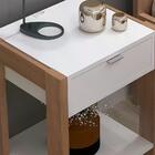 Mesa De Cabeceira 1 Gaveta Com Tomada Amendoa/branco Az1016 -