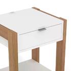 Mesa De Cabeceira 1 Gaveta Com Tomada Amendoa/branco Az1016 -