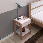 Mesa De Cabeceira 1 Gaveta Com Tomada Amendoa/branco Az1016 -