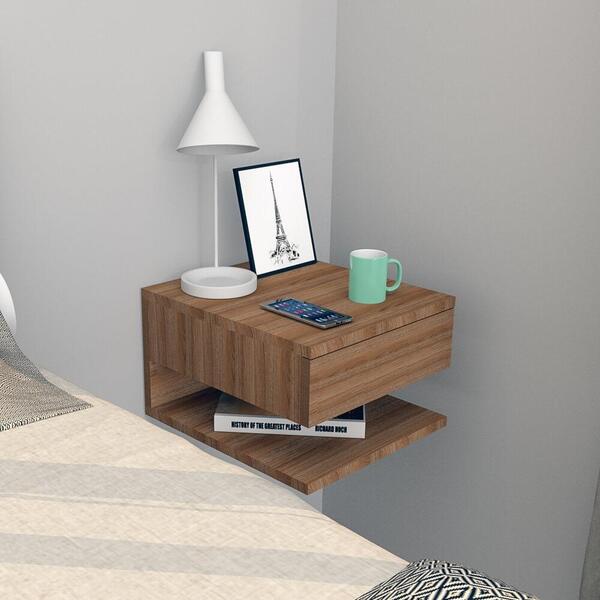 Mesa de Cabeceira 1 Gaveta E Prateleira - Castanho