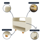 Mesa De Cabeceira 1 Gaveta Innova Off White - Gelius