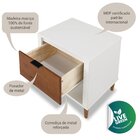 Mesa De Cabeceira 1 Gaveta Kassie Cazarara Branco/mel