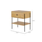 Mesa De Cabeceira 1 Gaveta Leda - Areia E Metal - Meu Móvel D