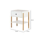 Mesa De Cabeceira 1 Gaveta Leda - Branco E Tauari - Meu Móvel