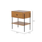 Mesa De Cabeceira 1 Gaveta Leda - Freijó E Metal - Meu Móvel