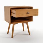 Mesa De Cabeceira 1 Gaveta Madeira Maciça Meg Champagne