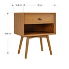 Mesa De Cabeceira 1 Gaveta Madeira Maciça Meg Champagne