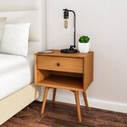 Mesa De Cabeceira 1 Gaveta Madeira Maciça Meg Champagne