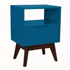 Mesa De Cabeceira 1 Gaveta On Imperador Móveis Azul