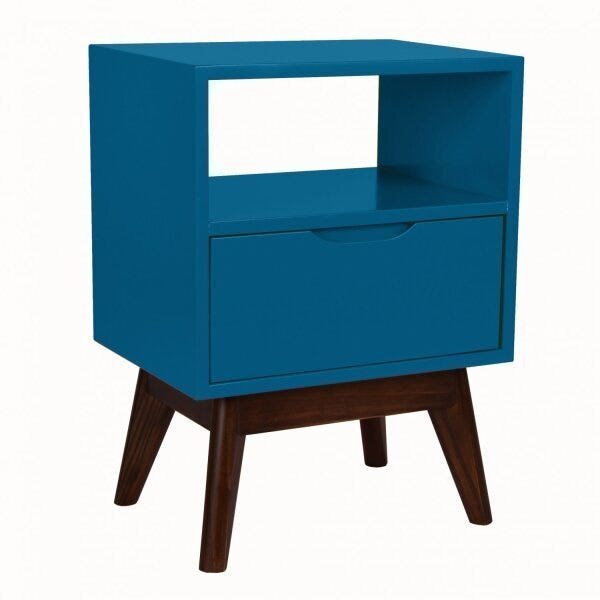 Mesa De Cabeceira 1 Gaveta On Imperador Móveis Azul