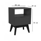 Mesa De Cabeceira 1 Gaveta On Imperador Móveis Azul