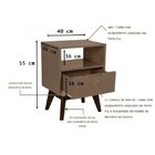 Mesa De Cabeceira 1 Gaveta On Imperador Móveis Pin/preto