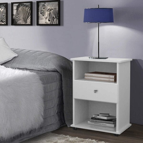 Mesa De Cabeceira 1 Gaveta Otto Móveis Primus Branco