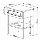 Mesa De Cabeceira 1 Gaveta Palhinha Pé Metal Dourado Oslo  Pé