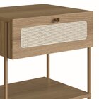 Mesa De Cabeceira 1 Gaveta Palhinha Pé Metal Dourado Oslo  Pé