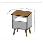 Mesa De Cabeceira 1 Gaveta Pés De Madeira Maciça Cancun  Sava