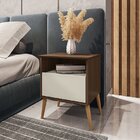 Mesa De Cabeceira 1 Gaveta Pés De Madeira Maciça Cancun Móvei